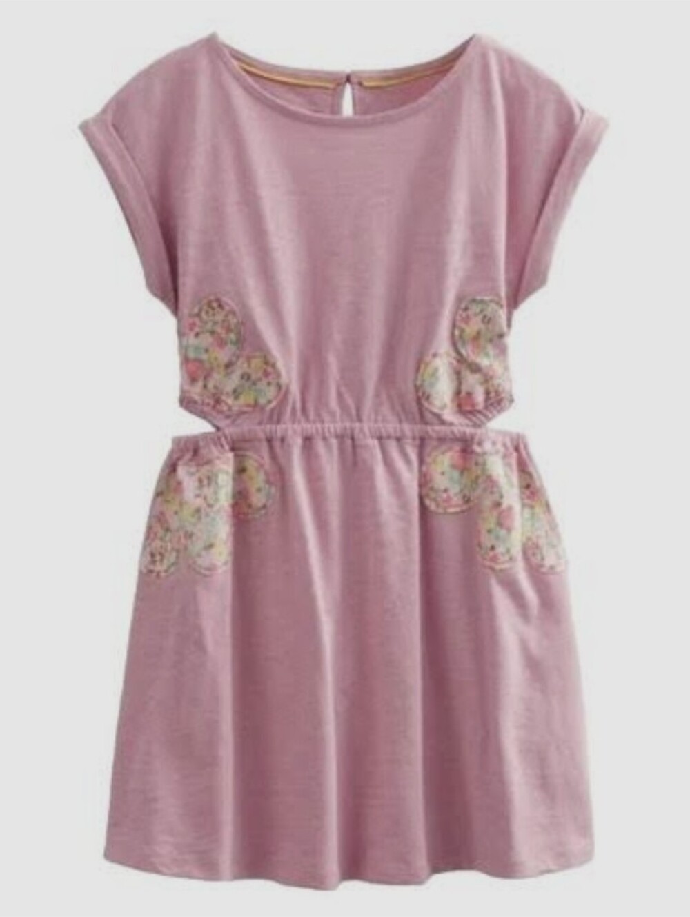 MINI BODEN sleeveless Floral Cut Out Dress 5-6y Wildflower Applique A-line Mini
